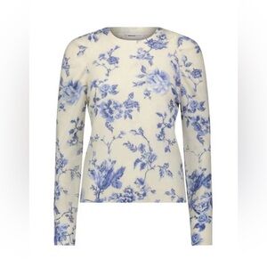 Minnie Rose cashmere blue rose sweater